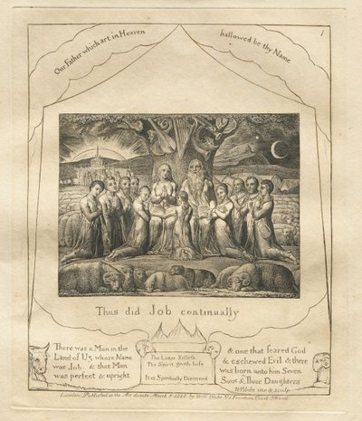 O Livro de Jó: Pl. 1, Assim fez Jó continuamente de William Blake