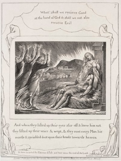 O Livro de Jó: Pl. 7 E, quando levantaram os olhos, 1825. de William Blake