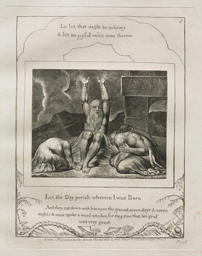O Livro de Jó: Pl. 8, pereça o dia em que nasci de William Blake