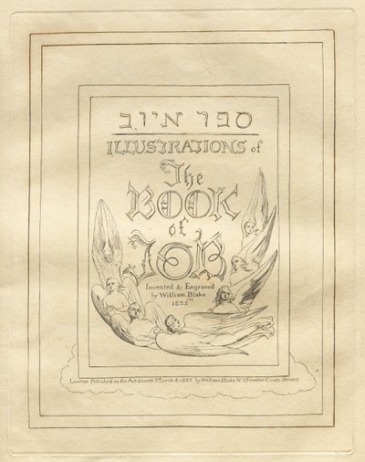 O Livro de Jó: Página de rosto, 1825. de William Blake