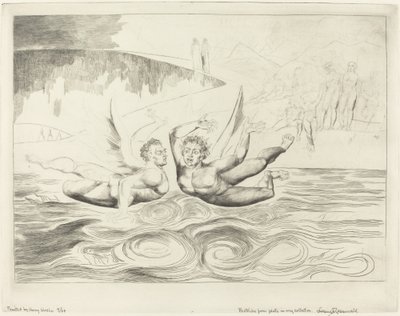 The Circle of the Corrupt Officials, The Devils Mauling Each Other, 1827. de William Blake