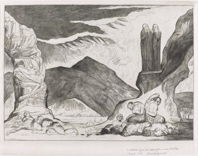 O Círculo dos Falsificadores: Dante e Virgílio Cobrindo o Nariz por causa do fedor de William Blake