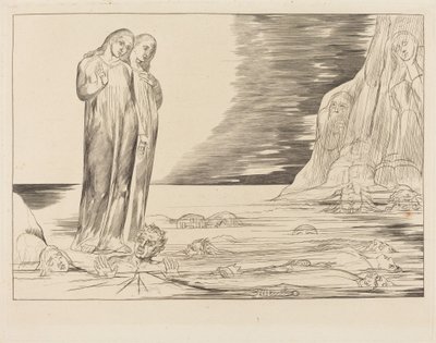 O Círculo dos Traidores; O Pé de Dante a Golpear a Bocca degli Abbate de William Blake