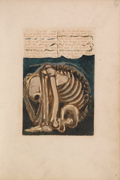 O primeiro livro de Urizen, ilustração 12, Los Smitten com espanto .... (Bentley 8) de William Blake