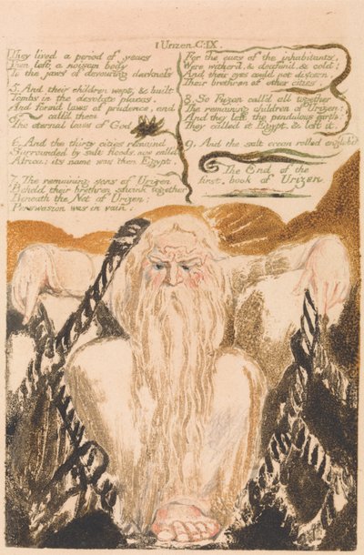 O primeiro livro de Urizen, ilustração 25, Eles viveram um período de anos. . . . (Bentley 28) de William Blake
