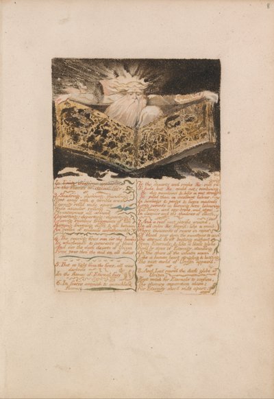O primeiro livro de Urizen, ilustração 8, In Living Creations apareceu .... (Bentley 5) de William Blake