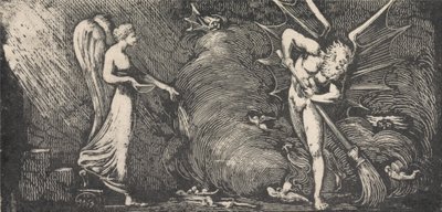 O homem varrendo o salão do intérprete de William Blake