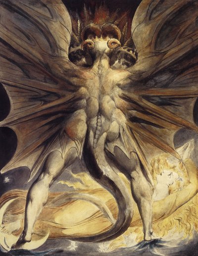 O dragão vermelho e a mulher vestida de sol, ca 1802-1805 de William Blake