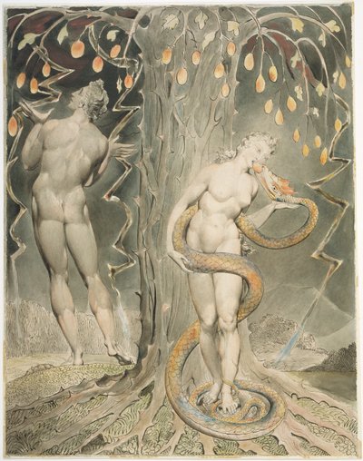 A Tentação e a Queda de Eva (Ilustração para «O Paraíso Perdido», de Milton) de William Blake