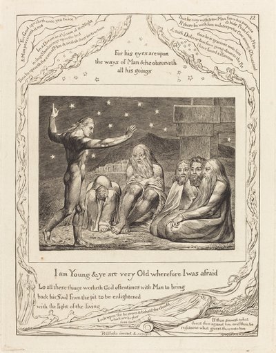 The Wrath of Elihu, 1825. de William Blake