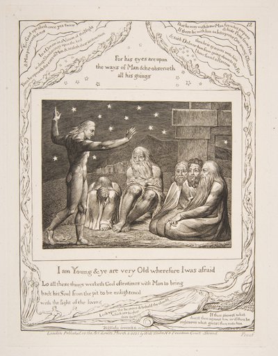 A Ira de Eliú, das Ilustrações do Livro de Jó, 1825-26. de William Blake