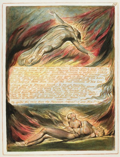 &39;Então a Mão Divina ...&39;, placa 35 de &39;Jerusalém&39; (Bentley Copy E) 1804-20 (gravura com caneta e wc no papel) de William Blake