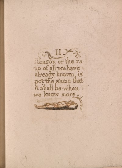 Não há religião natural, ilustração 11, razão II ou a razão. . . . (Bentley b4) de William Blake