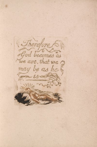 Não há religião natural, ilustração 9, portanto Deus se torna. . . . (Bentley b12) de William Blake