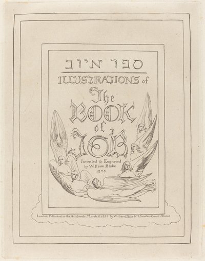 Folha de rosto das ilustrações gravadas do Livro de Jó de William Blake