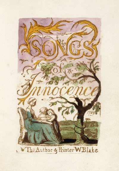 Página de rosto, de "Songs of Innocence", 1789 de William Blake