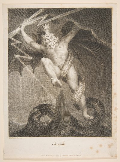 Typhon de combate do furacão-Zeus Erasmus Darwin, o jardim botânico, 1º de agosto de 1795. de William Blake