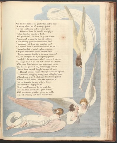 Pensamentos da noite de Young, Página 41, Uma marca radiante, o leito de morte dos justos de William Blake