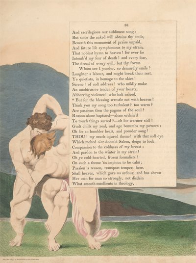 Pensamentos da noite de Young, página 88, mas pela bênção Não lute com o céu de William Blake