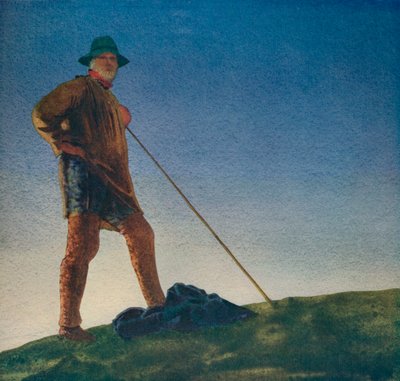O pastor ouve as armas ao amanhecer, c1910, c1932 de William Blamire Young