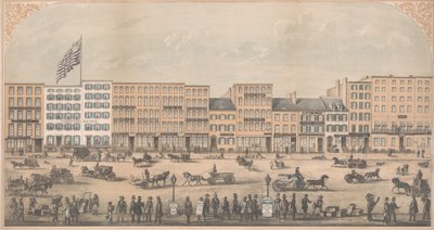 Vista de Park Place, Nova Iorque, da Broadway à Church Street, North Side, D.C. 1854, de William Boell