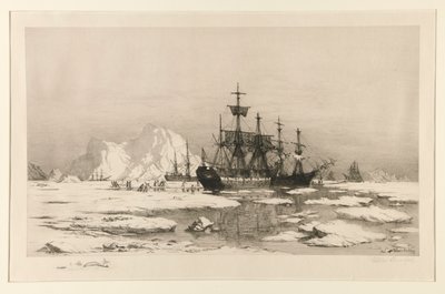 Seladores no Árctico, após a pintura: Entre os Floes de Gelo, 1875 de William Bradford