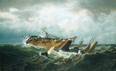 Naufrágio ao largo de Nantucket (Destroços ao largo de Nantucket após uma tempestade) de William Bradford