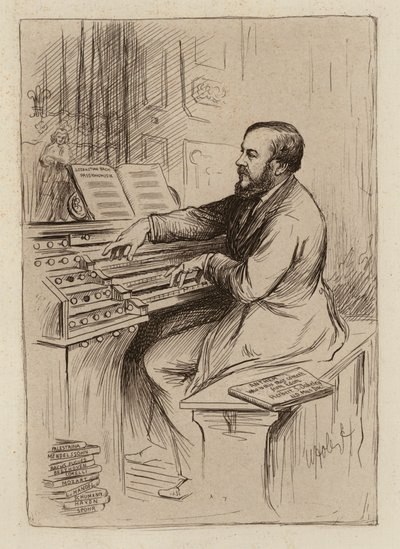 Sir Herbert Oakeley, Professor de Música (gravura) de William Brassey (after) Hole