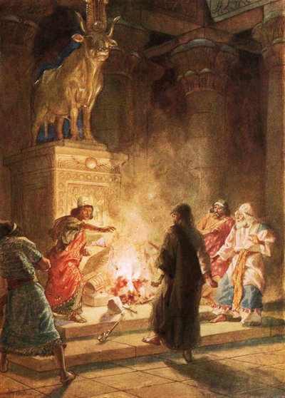Um profeta de Deus denuncia a idolatria de Jeroboão de William Brassey Hole
