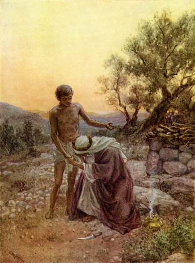 Abraão e Isaac no Monte Moriá - Bíblia de William Brassey Hole