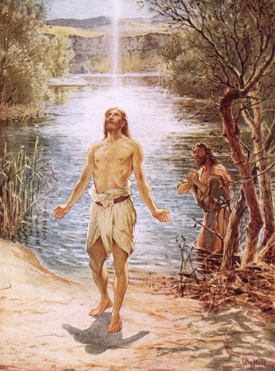 Cristo batizado por João Batista de William Brassey Hole