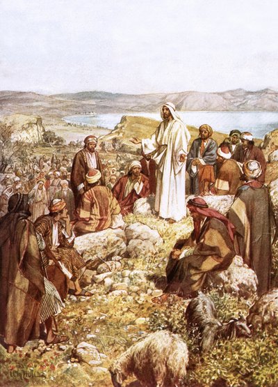 Cristo pregando a esses discípulos e outros de William Brassey Hole