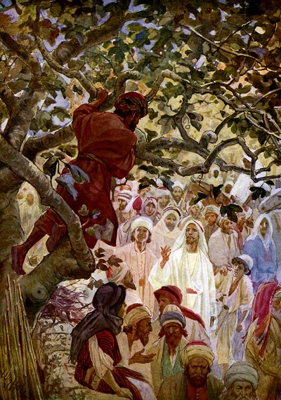 Jesus e Zaqueu. - Bíblia de William Brassey Hole