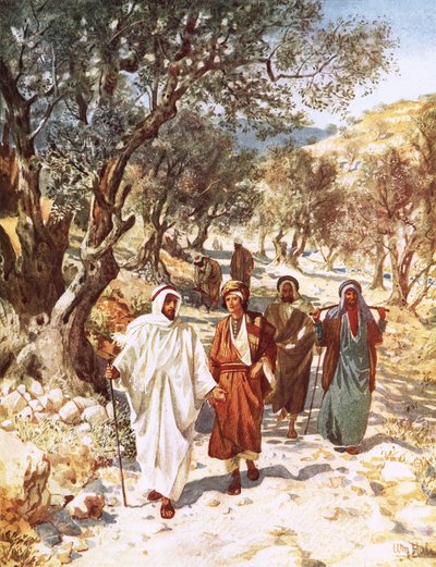 Jesus e seus discípulos viajam para a Galiléia de William Brassey Hole