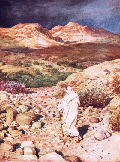 Jesus sendo levado para o deserto para ser tentado pelo diabo de William Brassey Hole