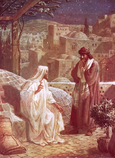 Jesus em conversa com Nicodemos de William Brassey Hole