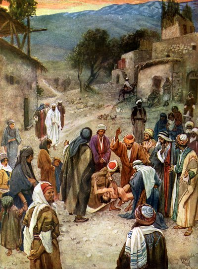 Jesus remove um espírito maligno - Bíblia de William Brassey Hole