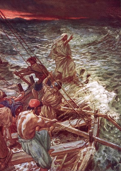 Jesus acalmando a tempestade de William Brassey Hole