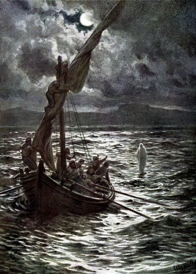 Jesus anda na água - Bíblia de William Brassey Hole