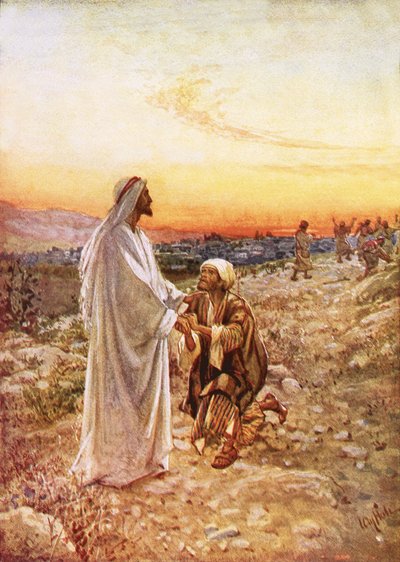 Jesus com o único leproso que voltou a agradecer de William Brassey Hole