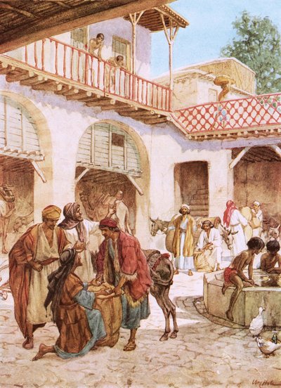 Os irmãos de Joseph na pousada. O dinheiro de cada homem no seu saco... de William Brassey Hole