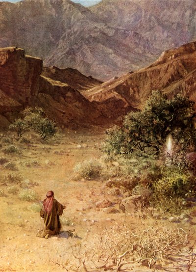 Moisés e a sarça ardente - Bíblia de William Brassey Hole