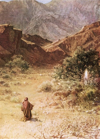 Moisés e o arbusto em chamas de William Brassey Hole