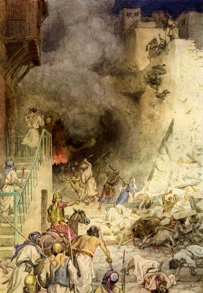 A destruição de Jericó - Bíblia de William Brassey Hole