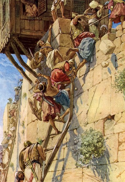 A captura de Jerusalém dos jebuseus - Bíblia de William Brassey Hole