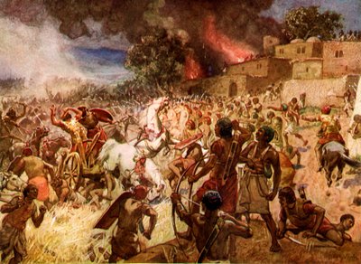A morte do rei Josias em Megido - Bíblia de William Brassey Hole