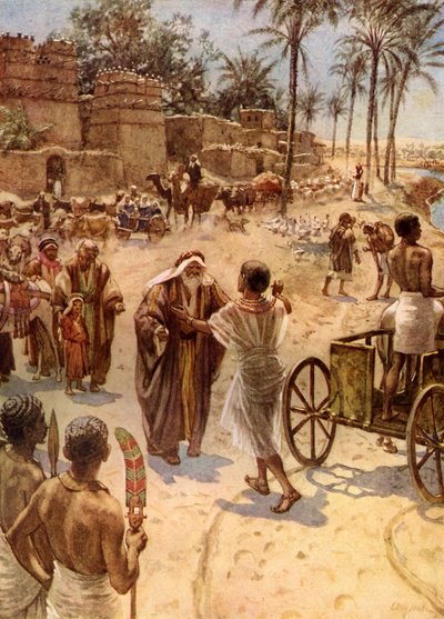 A reunião de Jacó e José no Egito - Bíblia de William Brassey Hole