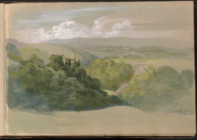 Vista do Castelo Berry Pomeroy de William Brockedon