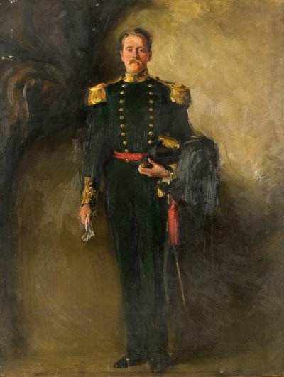 Um Homem com Uniforme Verde dos Arqueiros Escoceses, século 20 (óleo sobre tela) de William Bruce Ellis Ranken
