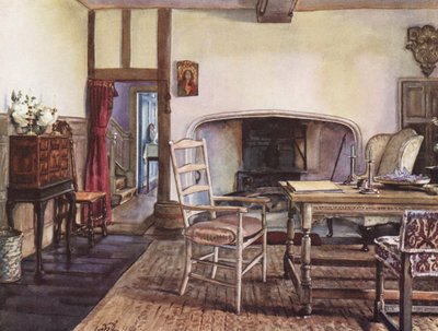 Decoração interior: Um salão branco (litografia a cores) de William Bruce Ellis Ranken